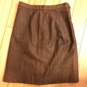 Vintage genuine leather pencil skirt